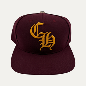 Chrome Hearts CH Embroidered Maroon Hat