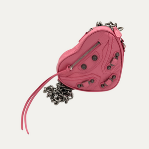 Balenciaga Le Cagole Heart Mini Studded Purse