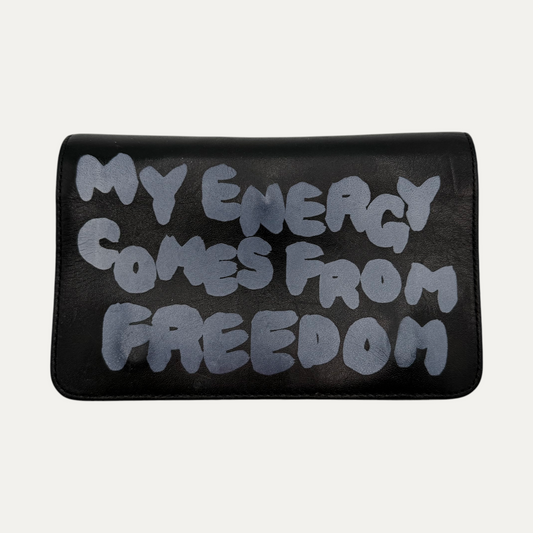 Comme Des Garcons My Energy Comes From Freedom Message Wallet