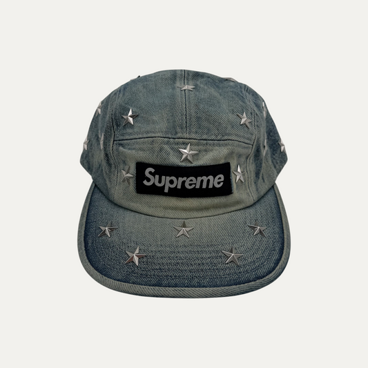 Supreme Stars Studded Denim Camp Hat