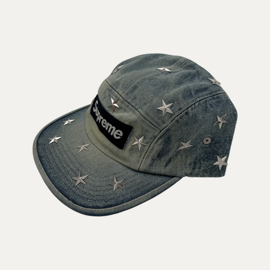 Supreme Stars Studded Denim Camp Hat