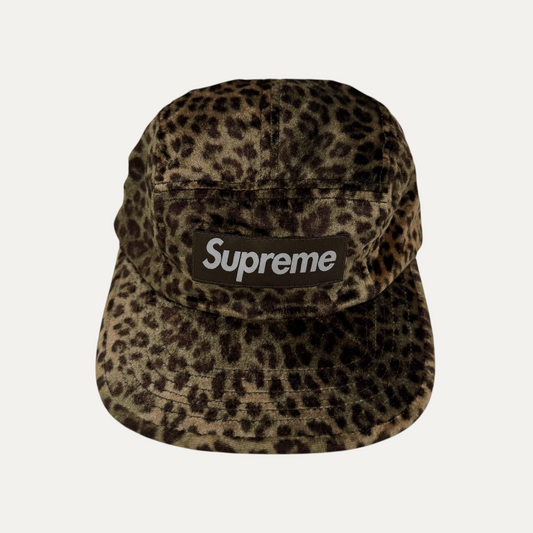 Supreme Leopard Velvet Camp Cap