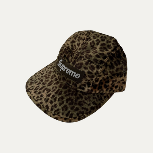 Supreme Leopard Velvet Camp Cap