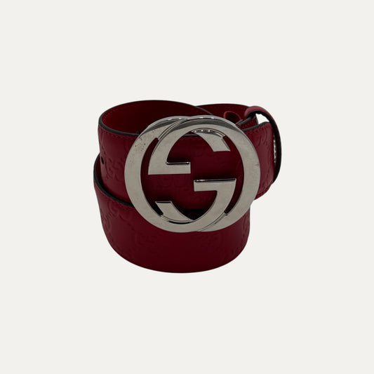 Gucci Interlocking G Logo Leather Belt