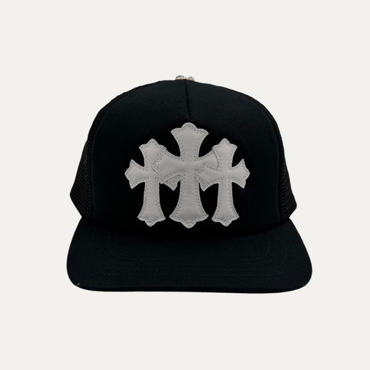 Chrome Hearts Triple Cross White Patch Trucker Hat