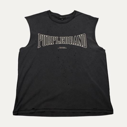 Purple Brand Chest Logo Cut-Off T-Shirt