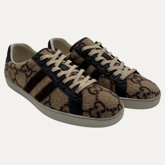 Gucci Ace GG Wool Brown Sneaker