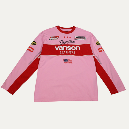 Supreme Vanson Racing Longsleeve Pink