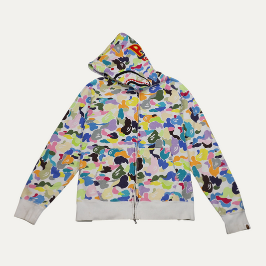 Bape Multi Color Camo Full Zip Shark Hoodie