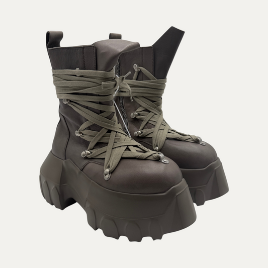 Rick Owens Megalaced Mega Tractor Combat Boots