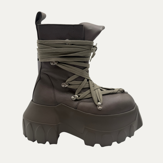 Rick Owens Megalaced Mega Tractor Combat Boots