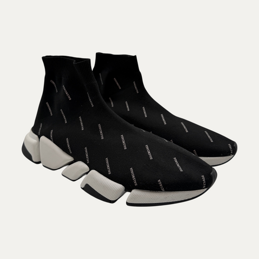 Balenciaga Speed Trainer Mid Logo Print