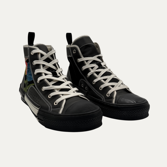 Dior B23 High Top Raymond Pettibon Lip Flower Sneaker