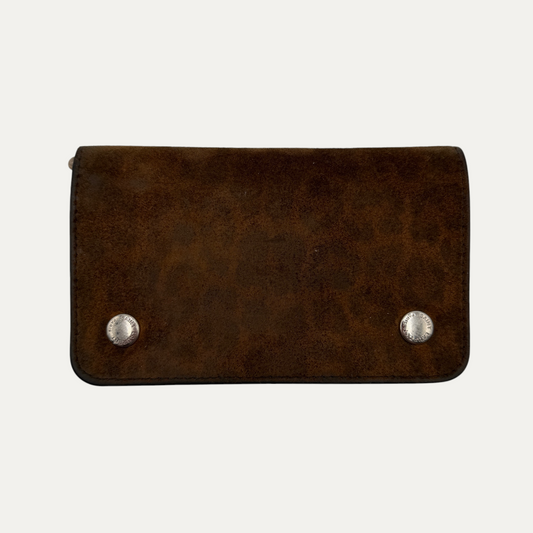 Saint Laurent Leopard Print Suede Wallet