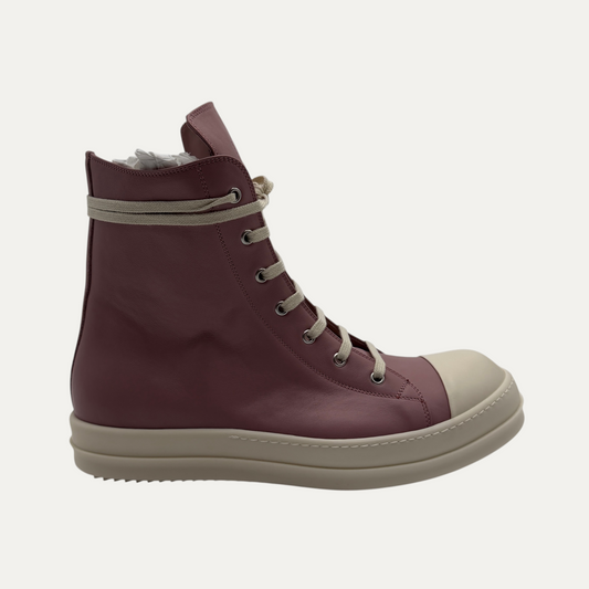 Rick Owens Ramone Mainline Lido High Leather Sneakers Dusty Pink