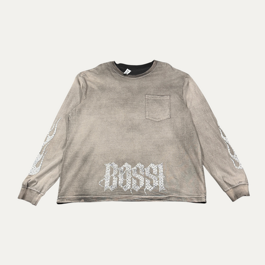 Bossi Rhinestone Flame Longsleeve