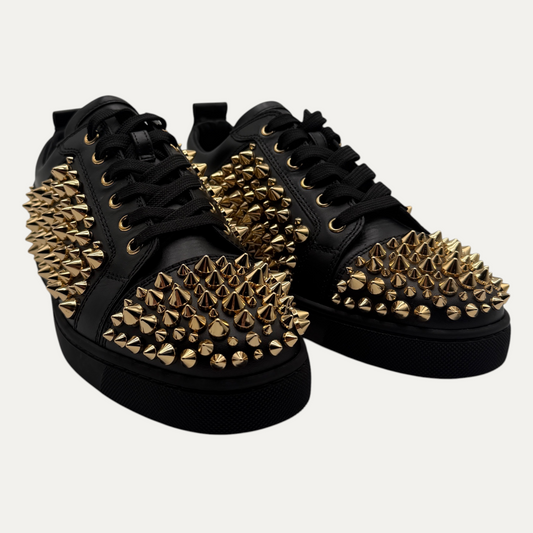 Christian Louboutin Junio Gold Spike Leather Low Trainers