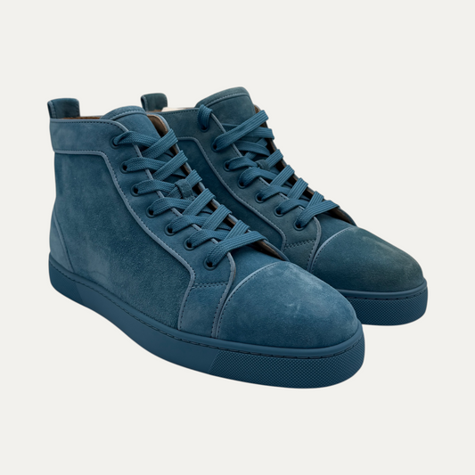 Christian Louboutin Blue Suede High Top Sneaker