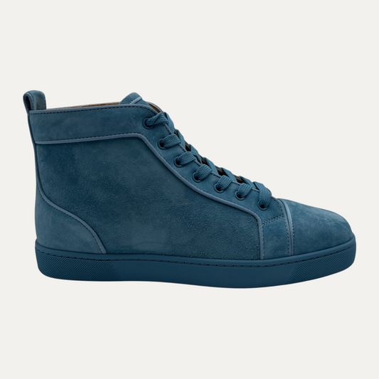 Christian Louboutin Blue Suede High Top Sneaker