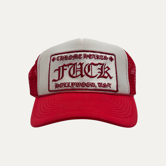 Vintage Chrome Hearts FUCK Hollywood Trucker Hat
