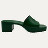 Gucci Embossed Green Rubber Sandals
