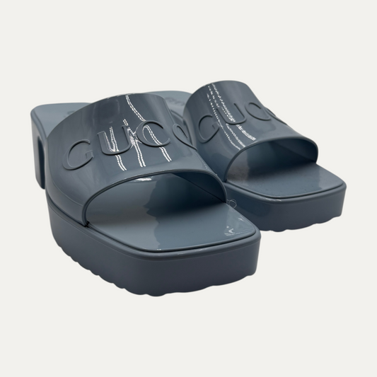 Gucci Embossed Rubber Sandals