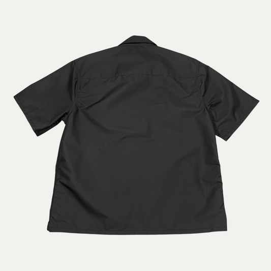 Chrome Hearts Leather Cross Patch Pocket Zip Up Nylon Zip-Up Shirt