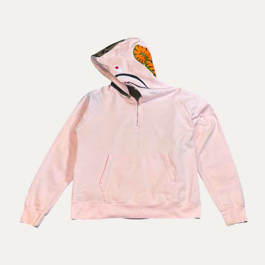 Bape Shark Wide Half Zip-Up Pull Over Hoodie