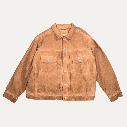 Stussy X Levi Brown AOP Embossed Logo Jacket