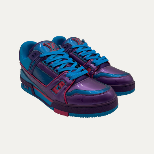 Louis Vuitton Purple Teal Metallic Trainer Sneaker