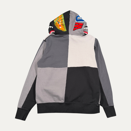 Bape Multi Color Patch Work Zip Up Hoodie