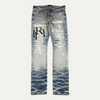 Amiri Lightwash Knee Spellout Jeans