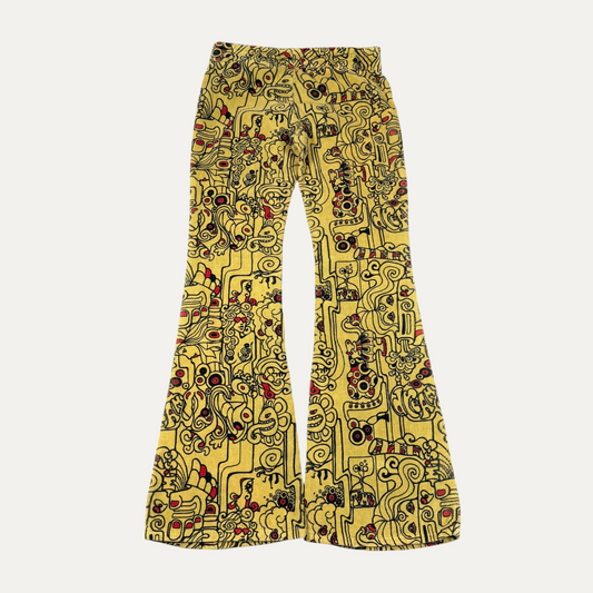 Miss Sixty Yellow Flared Logo Pants