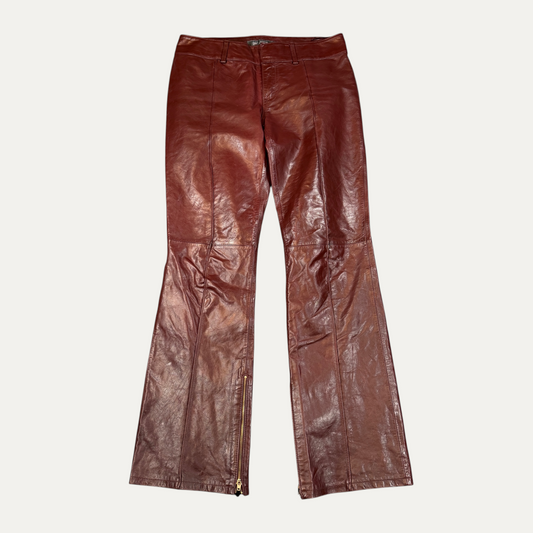 Vintage Women's Gap Leather Flared Zipper Jeans