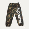 Supreme Green Camo Satin Applique Sweatpants