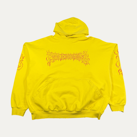 Balenciaga Yellow Metal Logo Hoodie