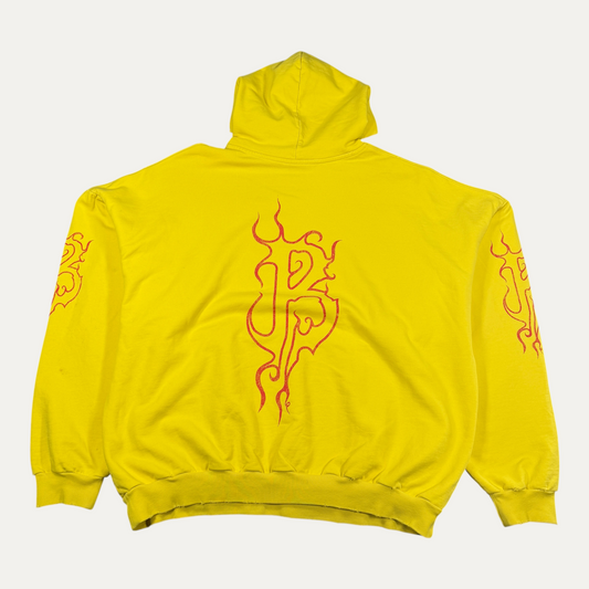Balenciaga Yellow Metal Logo Hoodie