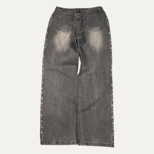 Vale Black Washed Rhinestone Jeans
