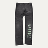 Amiri Ripped Leg Blue Logo Jeans