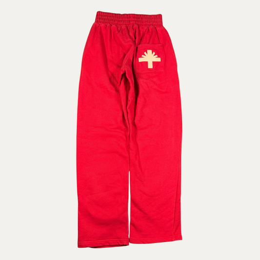 Vertabrae Red Faded Sweatpants