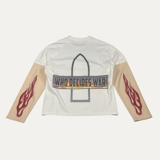 Who Decides War Flame Glass Double Jersey Long-Sleeve T-Shirt