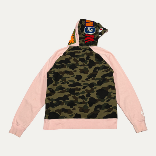 Bape Shark Wide Half Zip-Up Pull Over Hoodie