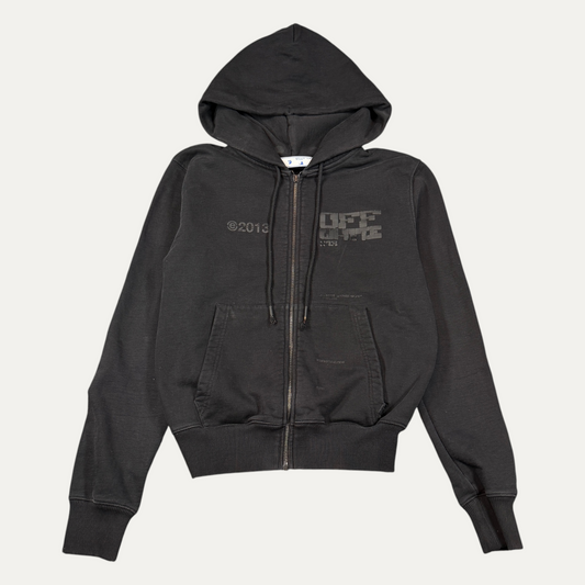 Off-White Black Cropped Zip Up