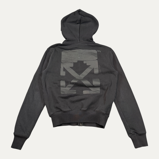 Off-White Black Cropped Zip Up