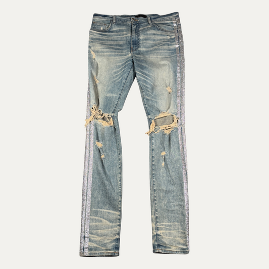 Amiri Glitter Side Stripe Jeans