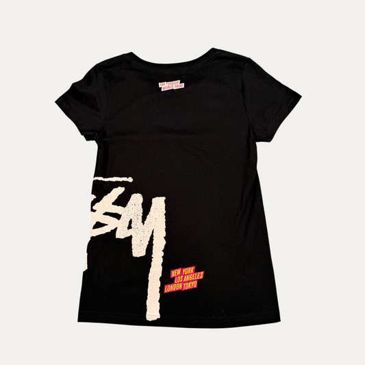Womens Stussy Old Skool Big Logo T-Shirt