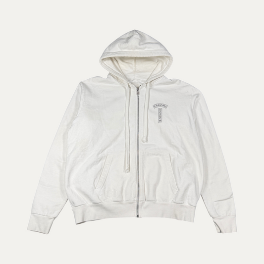 Chrome Hearts White Back Scroll Zip Up Hoodie