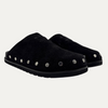 Celine Triomphe Logo-Appliqued Studded Suede Mule