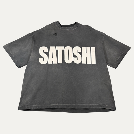 Satoshi Nakamoto Black Faded T-Shirt