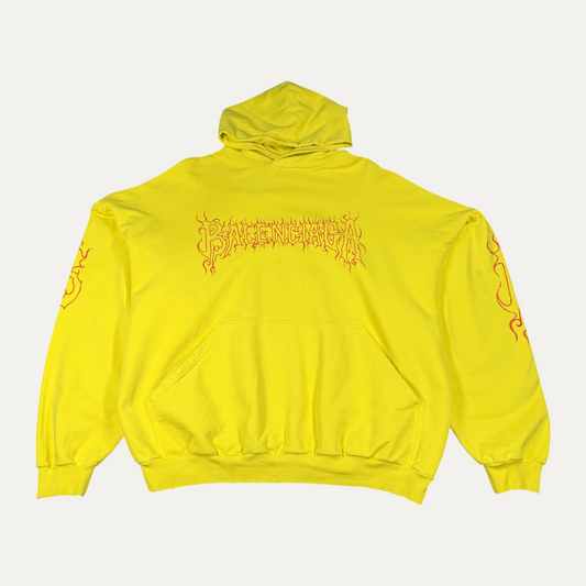 Balenciaga Yellow Metal Logo Hoodie